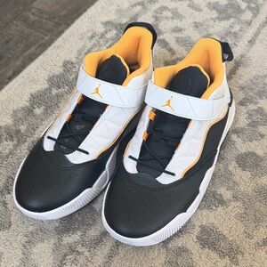 Nike Jordans - Kids Black and White Sneakers with yellow Accents